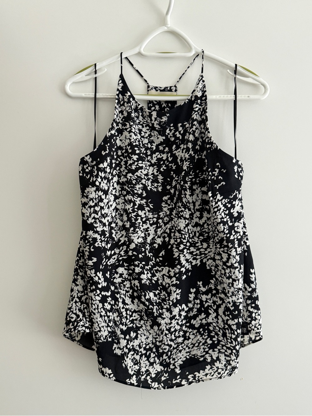 Black & White Floral Spaghetti-Strap Camisole - Women